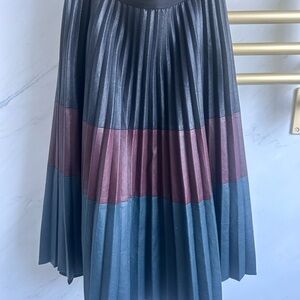 BCBGMaxAzria Black, Maroon, and Teal A-Line Skirt